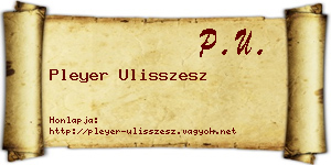 Pleyer Ulisszesz névjegykártya